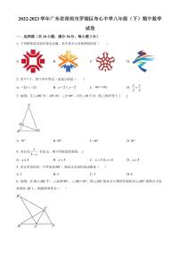 广东省深圳市罗湖区布心中学2022-2023学年八年级下学期期中数学试卷（原卷及解析版）