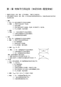 【单元知识点归纳】（北师大版）2023-2024学年九年级数学上册 第1章 特殊平行四边形（知识归纳+题型突破）