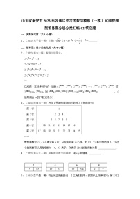 山东省泰安市2023年各地区中考考数学模拟（一模）试题按题型难易度分层分类汇编-02填空题