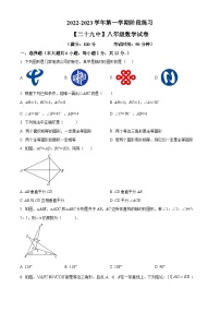 南京29中2022-2023八年级上学期第一次月考数学试卷及答案