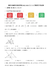 南京市秦外2022-2023八年级上学期10月数学月考试卷及答案