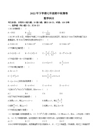 湖南省长沙市雅礼学校2022-2023学年七年级上学期期中数学试题