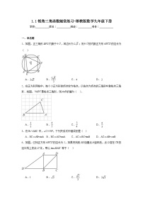 浙教版九年级下册1.1 锐角三角函数当堂检测题