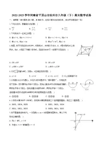 2022-2023学年河南省平顶山市汝州市八年级（下）期末数学试卷（含解析）