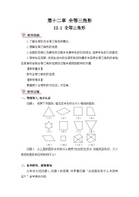 人教版八年级上册12.1 全等三角形教案