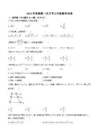 河南省南阳市卧龙区南阳市第九完全学校2023-2024学年九年级上学期9月月考数学试题(无答案)