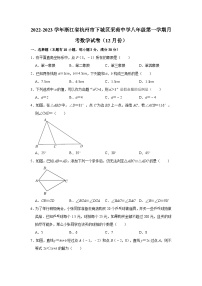 2022-2023学年浙江省杭州市下城区采荷中学八年级（上）月考数学试卷（12月份）（含解析）