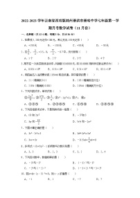 2022-2023学年云南省西双版纳州景洪市景哈中学七年级（上）月考数学试卷（11月份）（含解析）