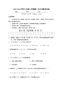 江西省赣州市第三中学2023-2024学年九年级上学期10月月考数学试题