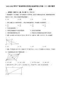 精品解析：广东省深圳市龙岗区宏扬学校2021-2022学年九年级上学期期中考试数学试题