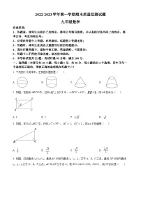 精品解析：广东省深圳市龙岗区2022-2023学年九年级上学期期末考试数学试卷