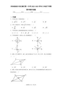 河南省新乡市红旗区第一中学2022-2023学年八年级下学期期中数学试题