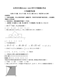 云南省红河哈尼族彝族自治州石屏县2022-2023学年八年级下学期期末数学试题