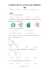 山东省青岛市市南区2022-2023学年八年级下学期期末数学试题