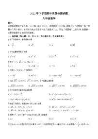 湖南省衡阳市衡阳县部分校联考2022-2023学年八年级上学期期中数学试题(无答案)