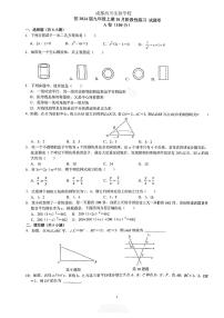 四川省成都市武侯区西川实验学校2023—2024学年上学期10月月考九年级数学试题