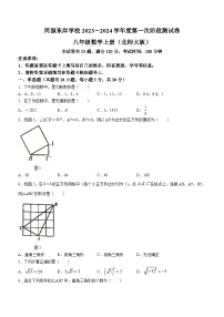 广东省河源市江东新区河源东岸学校2023-2024学年八年级上学期第一次月考数学试题(无答案)