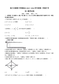 宁夏回族自治区银川市兴庆区唐徕中学南校区2023-2024学年九年级上学期第一次月考数学试题(无答案)