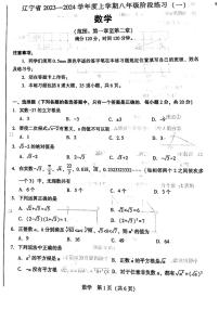 辽宁省沈阳市私立中学联考2023-2024学年上学期八年级月考数学试卷