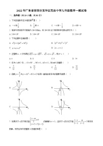 精品解析：2022年广东省深圳市龙华区民治中学九年级数学一模试卷