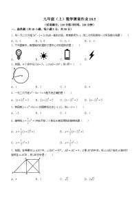 湖北省武汉二中广雅中学2023-2024学年九年级上学期月考数学试题(无答案)