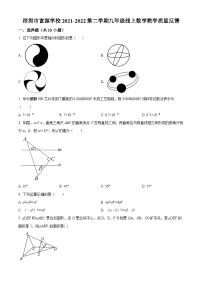 精品解析：广东省深圳市富源学校2021-2022学年九年级下学期线上教学质量反馈数学试题