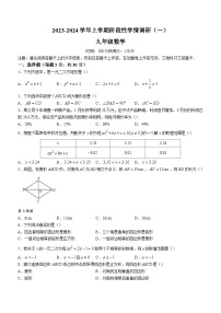 河南省郑州市金水区第二实验中学2023-2024学年九年级上学期阶段性学情调研数学试题(一)