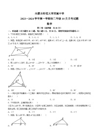 内蒙古自治区呼和浩特市赛罕区内蒙古师范大学附属中学2023-2024学年八年级上学期10月月考数学试题(无答案)