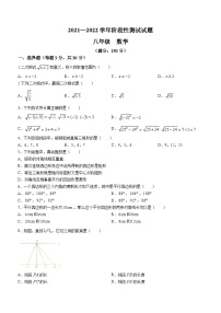 甘肃省张掖市山丹县2021-2022学年八年级上学期期中数学试题