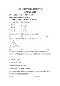 江西省省赣州市大余县2022届九年级上学期期末检测数学试卷(含答案)