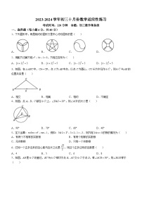 福建省福州市鼓楼区福州立志中学2023-2024学年九年级上学期月考数学试题(无答案)