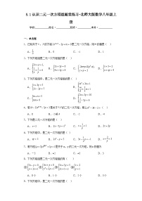 北师大版八年级上册1 认识二元一次方程组练习题