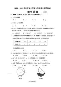 江苏省淮安市淮阴区2022-2023学年九年级下学期期中调研测试数学试卷