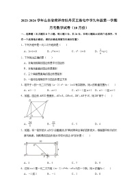 2023-2024学年山东省菏泽市牡丹区王浩屯中学九年级（上）月考数学试卷（10月份）（含解析）