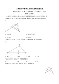 人教版初中数学八年级上册期中测试卷（较易）（含答案解析）