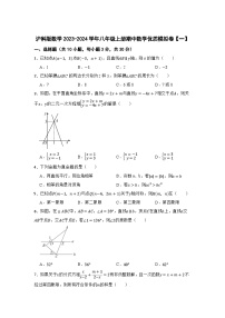 沪科版数学2023-2024学年八年级上册期中数学优质模拟卷【一】