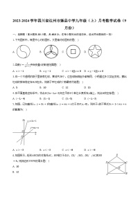 2023-2024学年四川省达州市渠县中学九年级（上）月考数学试卷（9月份）（含解析）