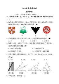 江苏省扬州市梅岭中学教育集团2023-2024学年八年级上学期10月素养体验数学试卷（月考）