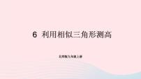 数学九年级上册第四章 图形的相似6 利用相似三角形测高课堂教学ppt课件