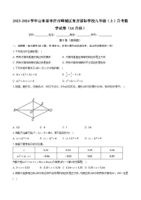 山东省枣庄市峄城区东方学校2023—2024学年上学期10月月考九年级数学试卷