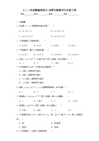 北师大版九年级下册1 二次函数同步测试题