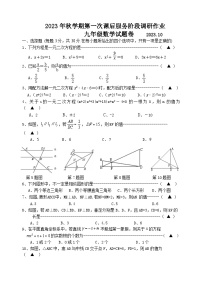 江苏省无锡市宜兴市桃溪中学2023-2024学年九年级上学期10月阶段测试数学试卷（月考）