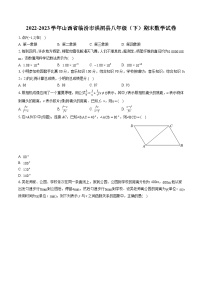 2022-2023学年山西省临汾市洪洞县八年级（下）期末数学试卷（含答案解析）