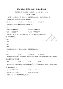 浙教版初中数学八年级上册期中测试卷（较易）（含答案解析）