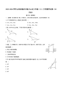 2023-2024学年山东省临沂市临兰山区八年级（上）月考数学试卷（10月份）（含解析）