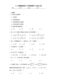 数学八年级上册4.3 实数习题