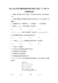 安徽省芜湖市部分学校2022-2023学年八年级下学期第三次月考数学试卷(含解析)