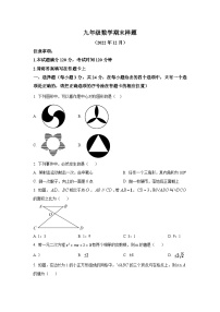 山东省菏泽市定陶区2023届九年级上学期期末考试数学试卷(含答案)