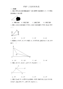 数学八年级上册第十一章 三角形11.2 与三角形有关的角11.2.1 三角形的内角练习题