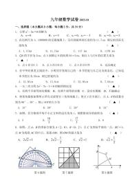 江苏省扬州市宝应县实验初级中学2023-2024学年九年级上学期10月月考数学试题